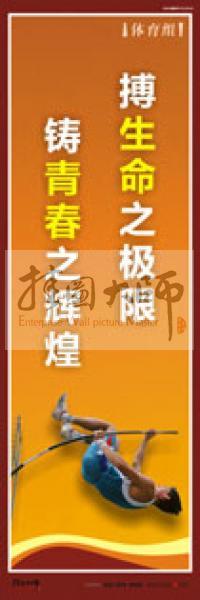 體育運動口號 體育活動室標(biāo)語 體育口號標(biāo)語 體育競技標(biāo)語 體育室標(biāo)語 搏生命之極限，鑄青春之輝煌