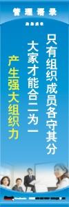 管理標(biāo)語 現(xiàn)場管理標(biāo)語 生產(chǎn)管理標(biāo)語 只有組織成員各守其分大家才能合二為一產(chǎn)生強大組織力