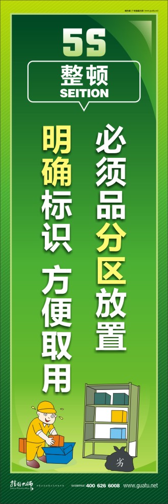 5s現(xiàn)場管理標(biāo)語 必須品分區(qū)放置，明確標(biāo)識，方便取用