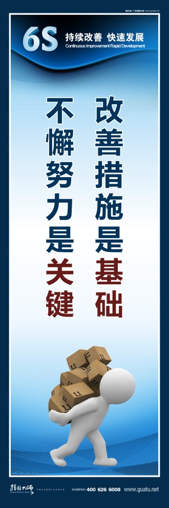 6s現(xiàn)場標語 改善措施是基礎 不懈努力是關鍵