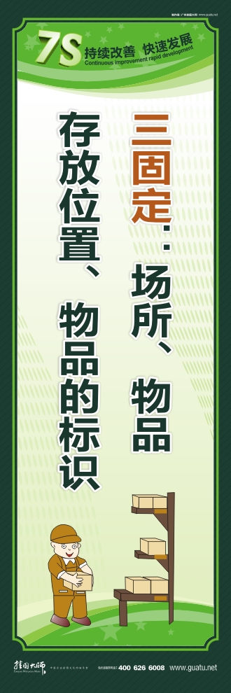 7s管理口號 三固定：場所、物品存放位置、物品的標識