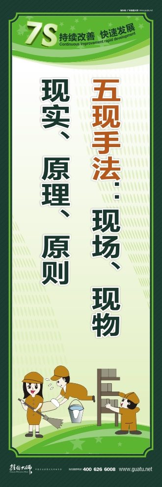 7s管理圖片 五現(xiàn)手法：現(xiàn)場、現(xiàn)物、現(xiàn)實、原理、原則