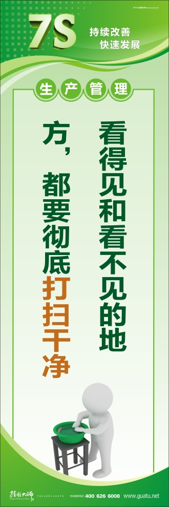 工廠7s標語 看不見的地方 都要徹底打掃干凈