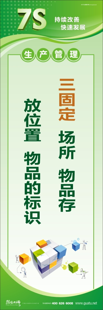 7s標語圖片 三固定：場所、物品存放位置、物品的標識