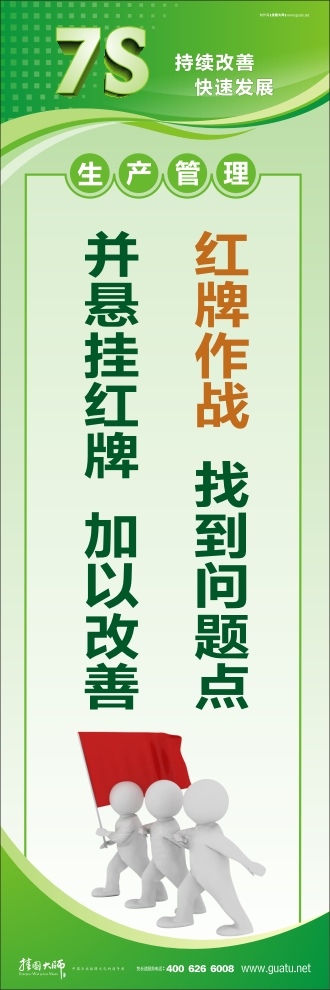7s管理口號 紅牌作戰(zhàn)：找到問題點 并懸掛紅牌、加以改善