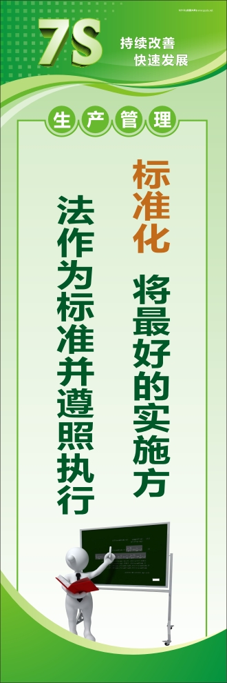 7s現(xiàn)場管理標語 標準化：將最好的實施方法作為標準并遵照執(zhí)行