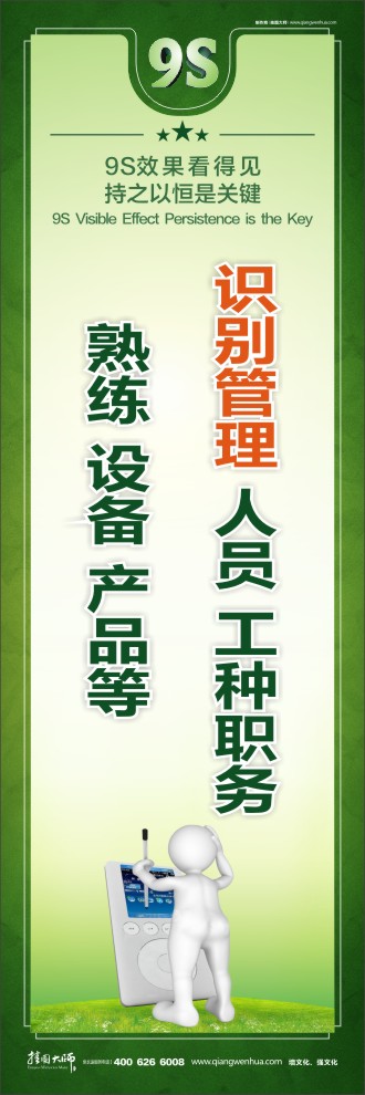 9S識別管理：人員、工種、職務(wù)、熟練、設(shè)備、產(chǎn)品等