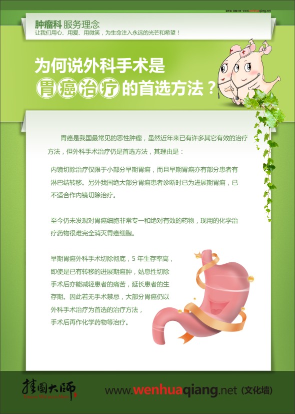 醫(yī)院科室宣傳標(biāo)語 醫(yī)院服務(wù)理念 為何說外科手術(shù)是胃癌治療的多首選方法？