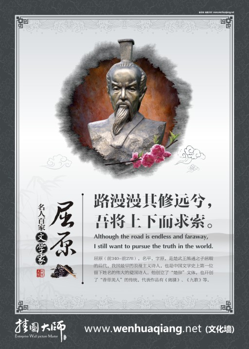 教室布置圖片 小學(xué)教室布置圖片 屈原的名言  路漫漫其修遠兮，吾將上下而求索